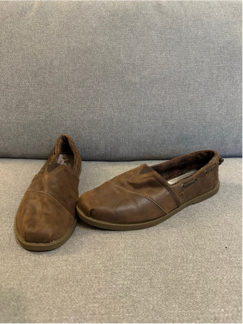 BOBS Skechers Leather Brown Flats Loafers Size 9 Moccasin Sketchers